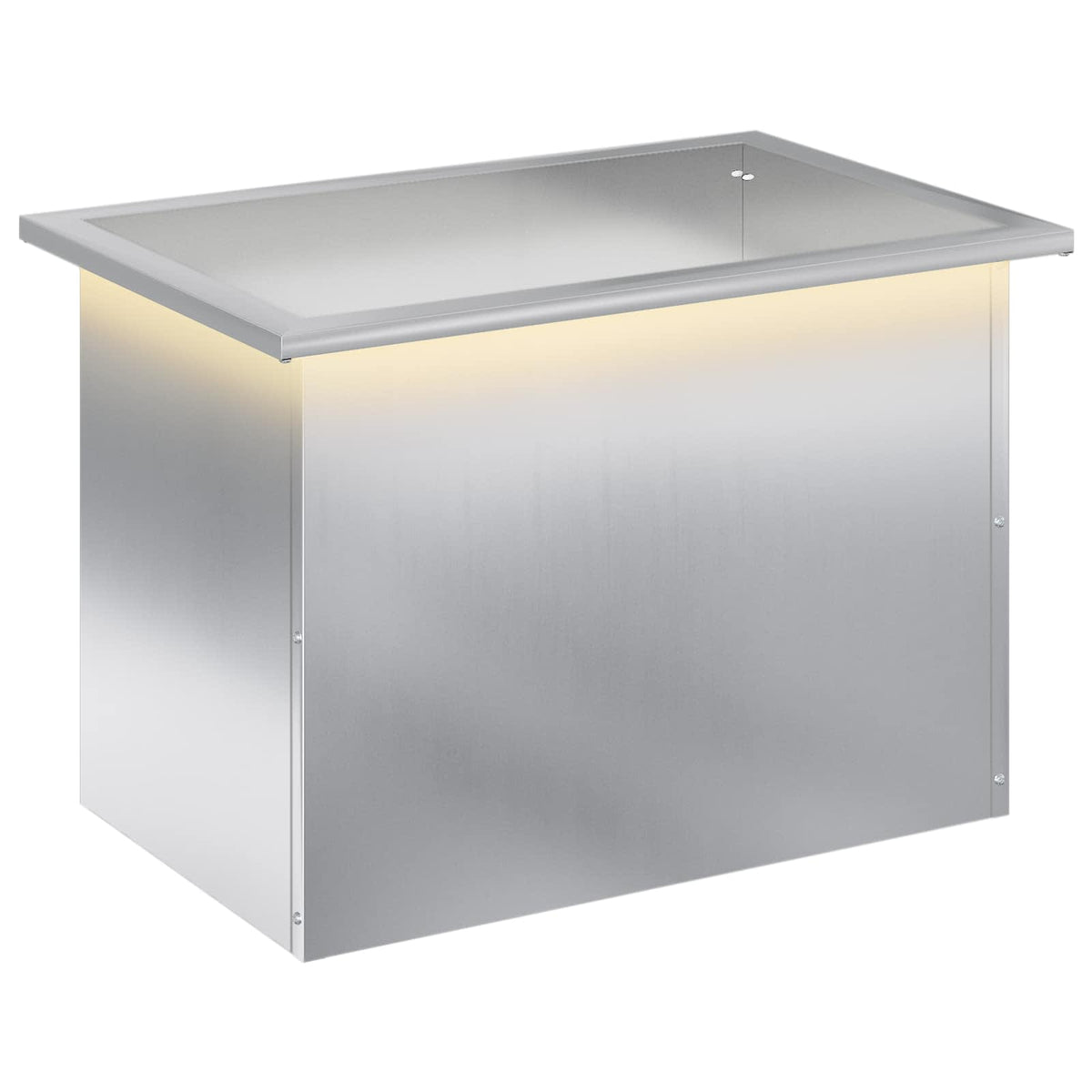 Plantenbak met led zilver 40 x 60 x 40 cm Gegalvaniseerd staal