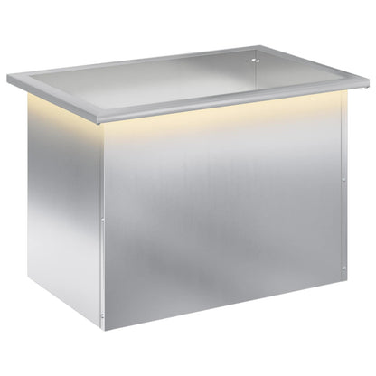 Plantenbak met led zilver 40 x 60 x 40 cm Gegalvaniseerd staal