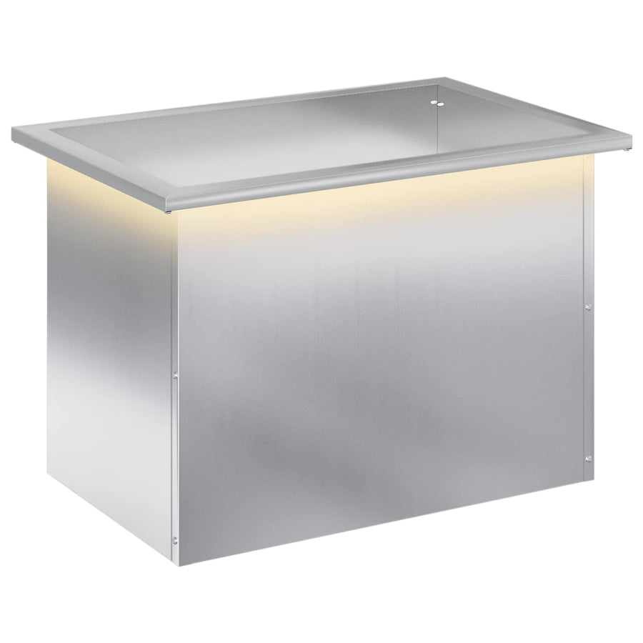 Plantenbak met led zilver 40 x 60 x 40 cm Gegalvaniseerd staal