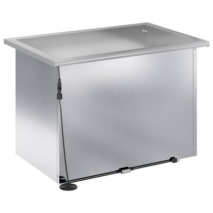 Plantenbak met led 2 st zilver 40 x 60 x 40 cm