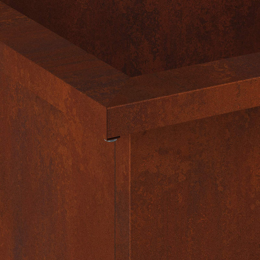 Plantenbak met led Roestkleurig 40 x 60 x 40 cm weervast staal
