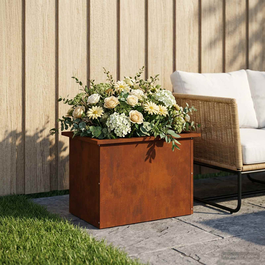 Plantenbak met led Roestkleurig 40 x 60 x 40 cm weervast staal