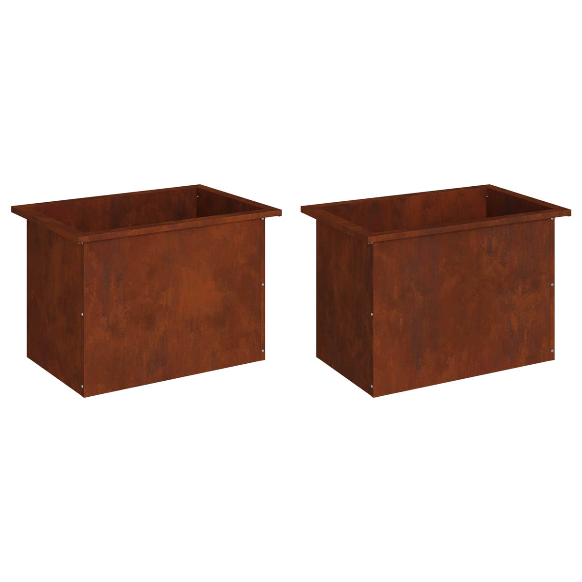 Plantenbak met led 2 st Roestkleurig 40 x 60 x 40 cm