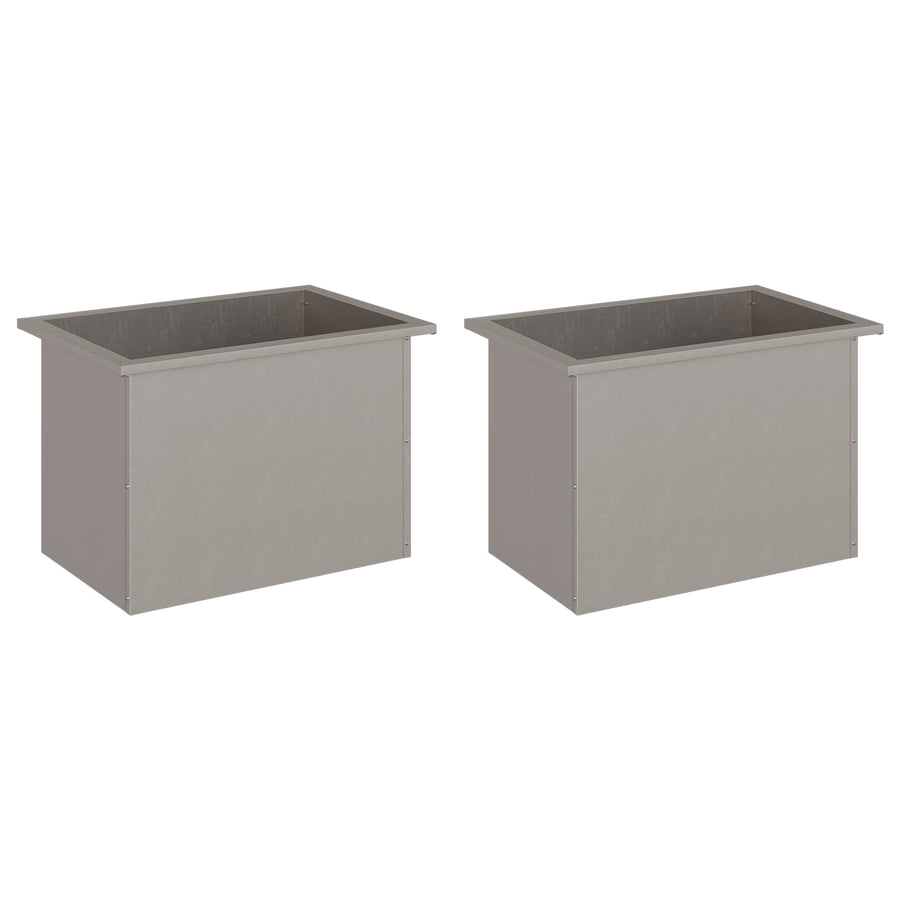 Plantenbak met led 2 st Roestkleurig 40 x 60 x 40 cm