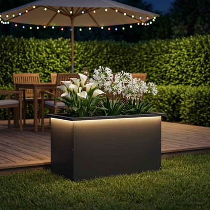 Plantenbak met led Zwart 40 x 80 x 40 cm Staal