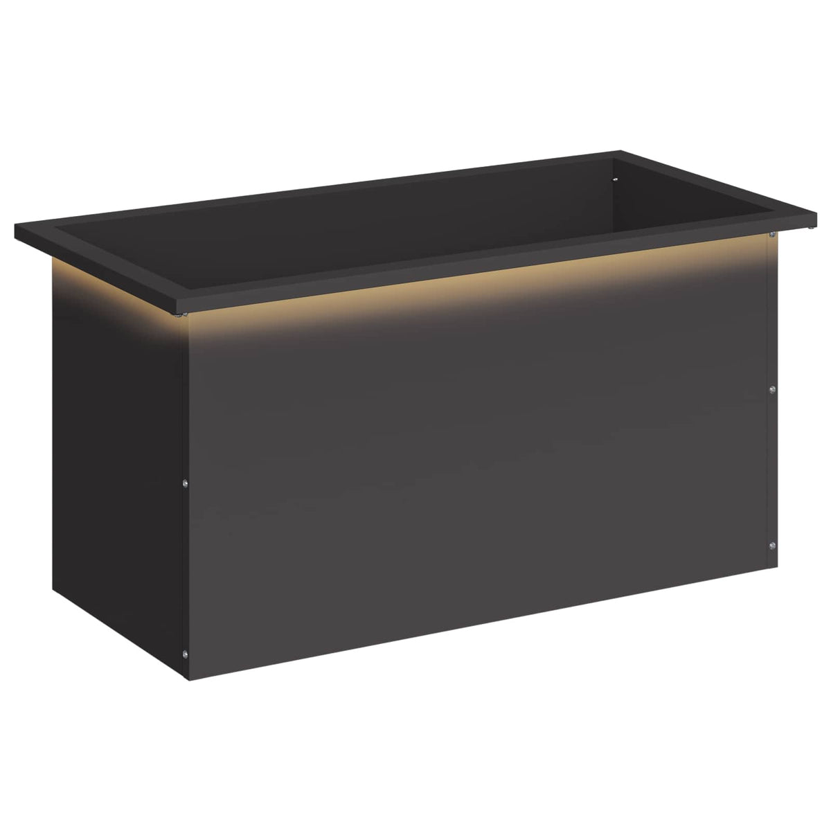 Plantenbak met led Zwart 40 x 80 x 40 cm Staal