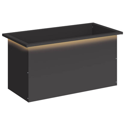 Plantenbak met led Zwart 40 x 80 x 40 cm Staal