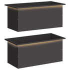 Plantenbak met led 2 stuks 40x80x40 cm staal zwart