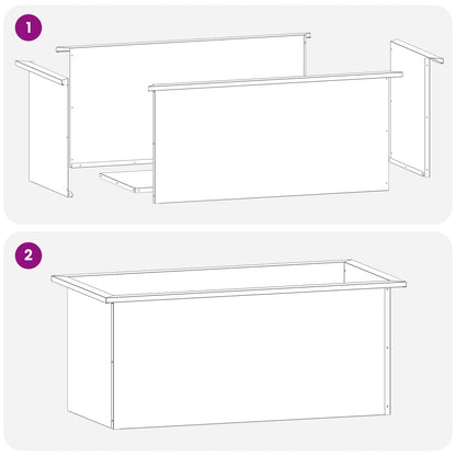 Plantenbak met led Wit 40 x 80 x 40 cm Staal
