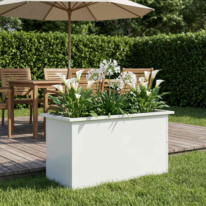 Plantenbak met led Wit 40 x 80 x 40 cm Staal