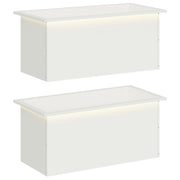 Plantenbak met led 2 stuks wit 40x80x40 cm staal