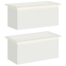 Plantenbak met led 2 st Wit 40 x 80 x 40 cm Staal