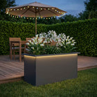 Plantenbak staal antraciet 40x80x40 cm met led