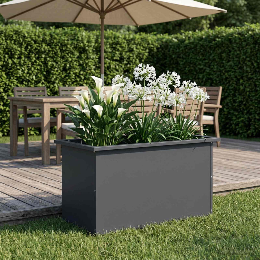 Plantenbak met led Antraciet 40 x 80 x 40 cm Staal