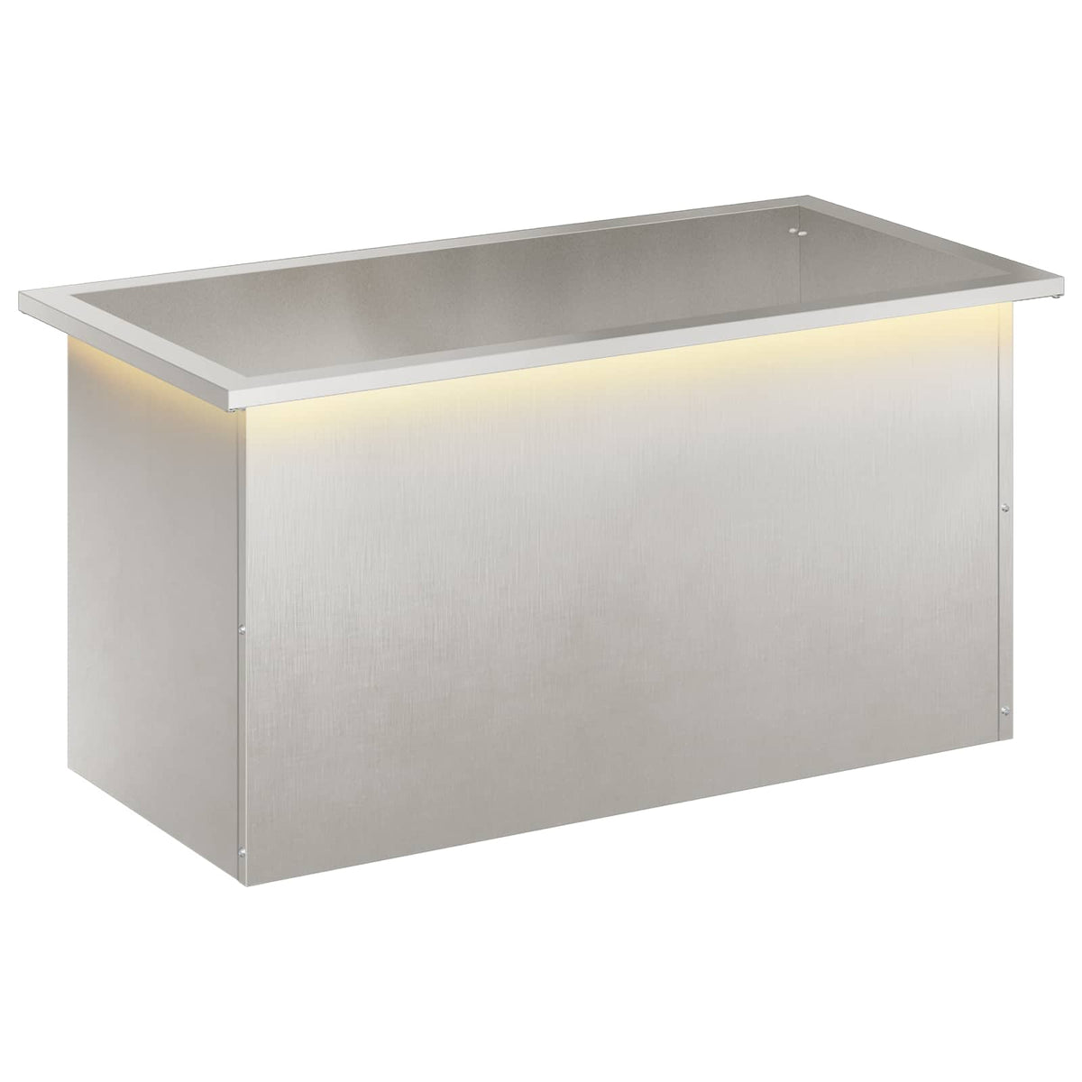 Plantenbak met led zilver 40 x 80 x 40 cm Roestvrij staal