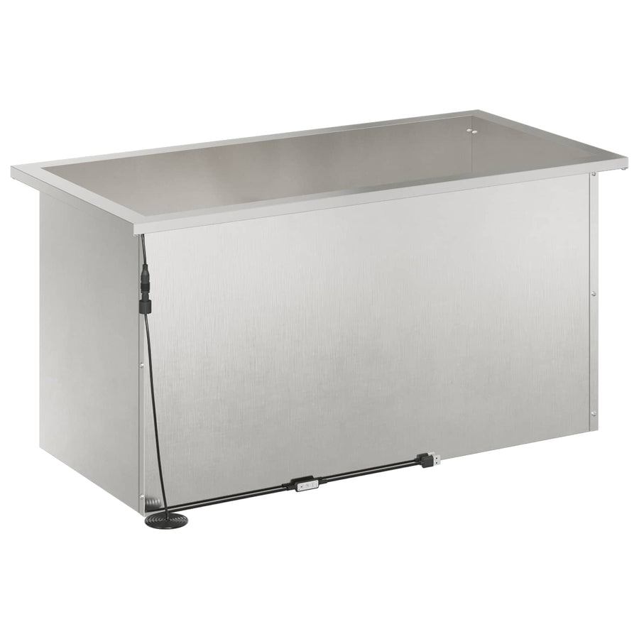 Plantenbak met led zilver 40 x 80 x 40 cm Roestvrij staal