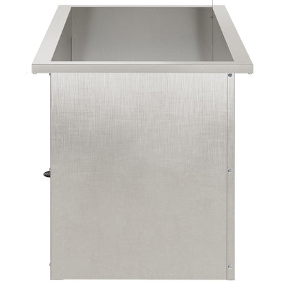 Plantenbak met led zilver 40 x 80 x 40 cm Roestvrij staal