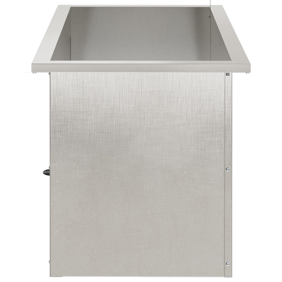 Plantenbak met led zilver 40 x 80 x 40 cm Roestvrij staal