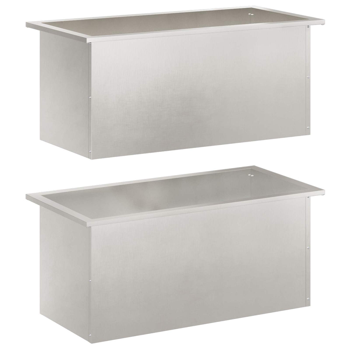 Plantenbak met led 2 st zilver 40 x 80 x 40 cm Roestvrij staal