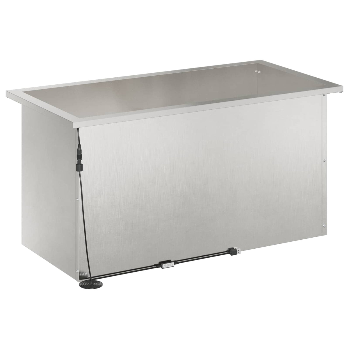 Plantenbak met led 2 st zilver 40 x 80 x 40 cm Roestvrij staal
