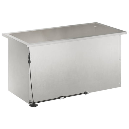 Plantenbak met led 2 st zilver 40 x 80 x 40 cm Roestvrij staal