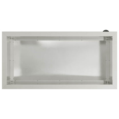 Plantenbak met led 2 st zilver 40 x 80 x 40 cm Roestvrij staal
