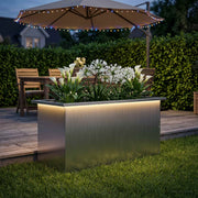 Plantenbak 40x80x40 cm gegalvaniseerd staal zilver led