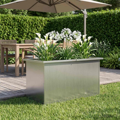 Plantenbak met led zilver 40 x 80 x 40 cm Gegalvaniseerd staal