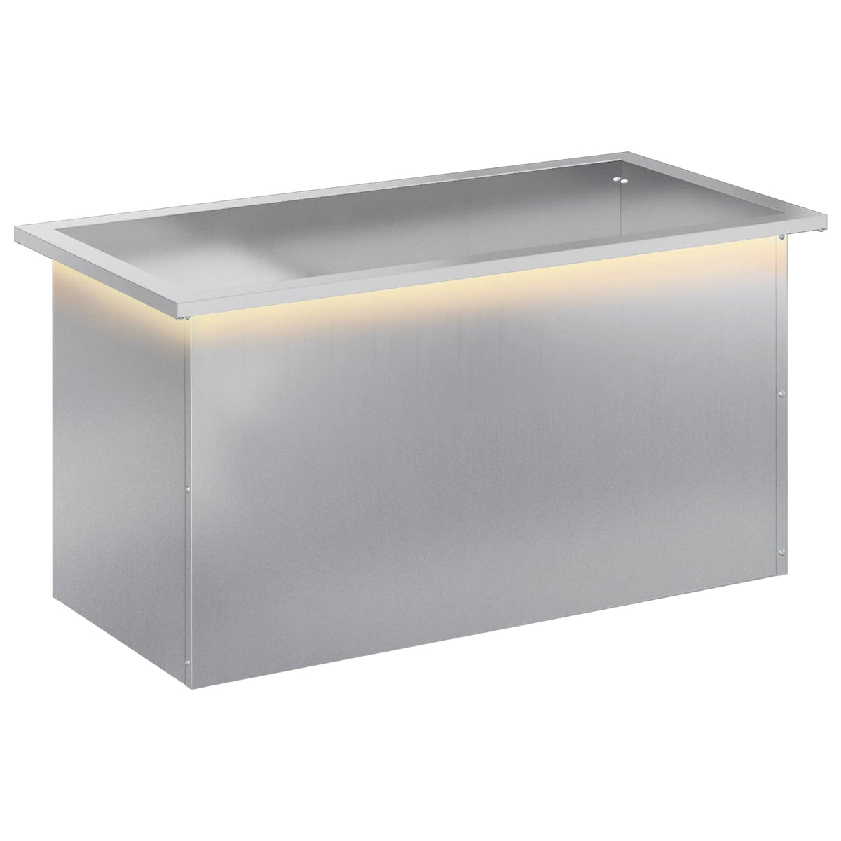 Plantenbak met led zilver 40 x 80 x 40 cm Gegalvaniseerd staal