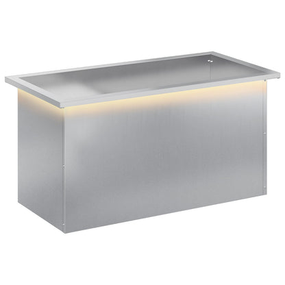 Plantenbak met led zilver 40 x 80 x 40 cm Gegalvaniseerd staal