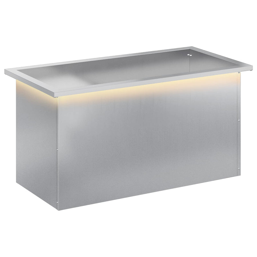 Plantenbak met led zilver 40 x 80 x 40 cm Gegalvaniseerd staal