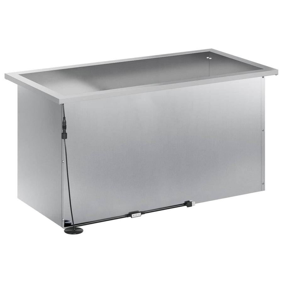 Plantenbak met led 2 st zilver 40 x 80 x 40 cm