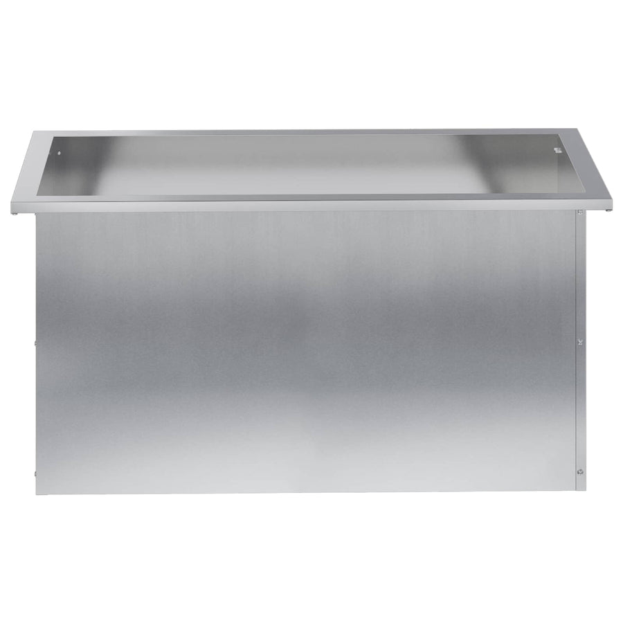 Plantenbak met led 2 st zilver 40 x 80 x 40 cm