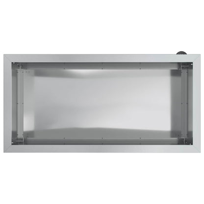 Plantenbak met led 2 st zilver 40 x 80 x 40 cm