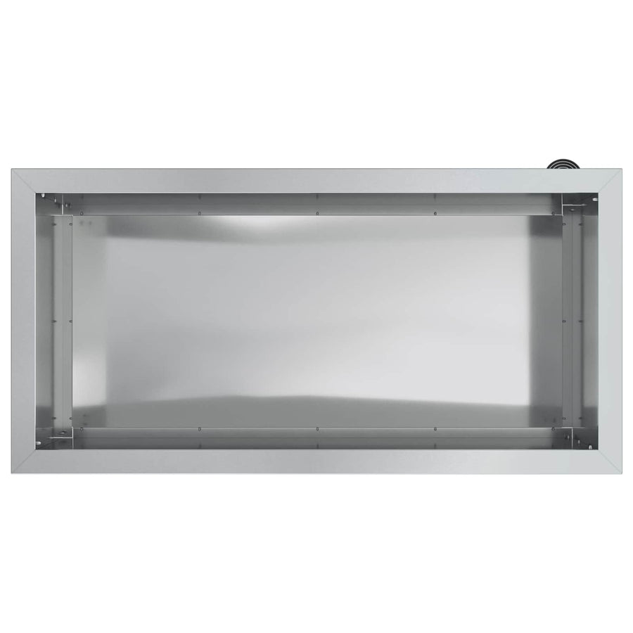 Plantenbak met led 2 st zilver 40 x 80 x 40 cm