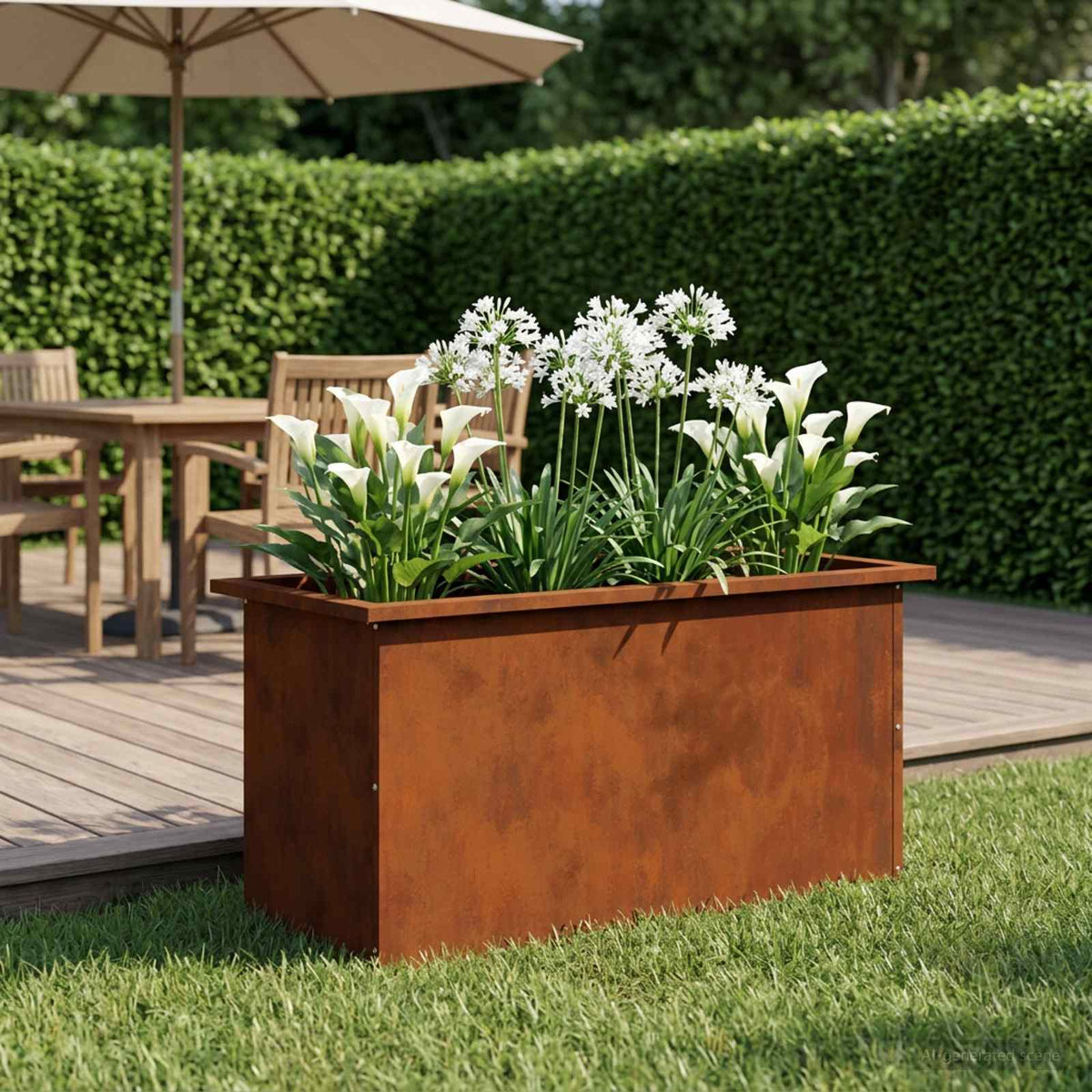 Plantenbak met led Roestkleurig 40 x 80 x 40 cm weervast staal