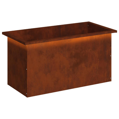Plantenbak met led Roestkleurig 40 x 80 x 40 cm weervast staal