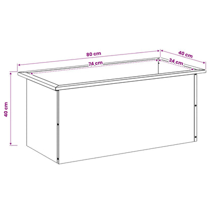 Plantenbak met led Roestkleurig 40 x 80 x 40 cm weervast staal