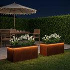 Plantenbak met led 40x80x40 cm roestkleurig metaal