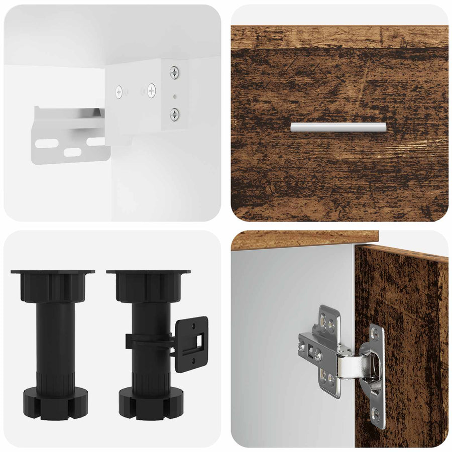 Keuken Eenheid Lyon 8 pcs Oud hout Bewerkt hout