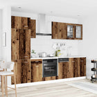 Keukenkast set oud hout 8 delig bewerkt hout