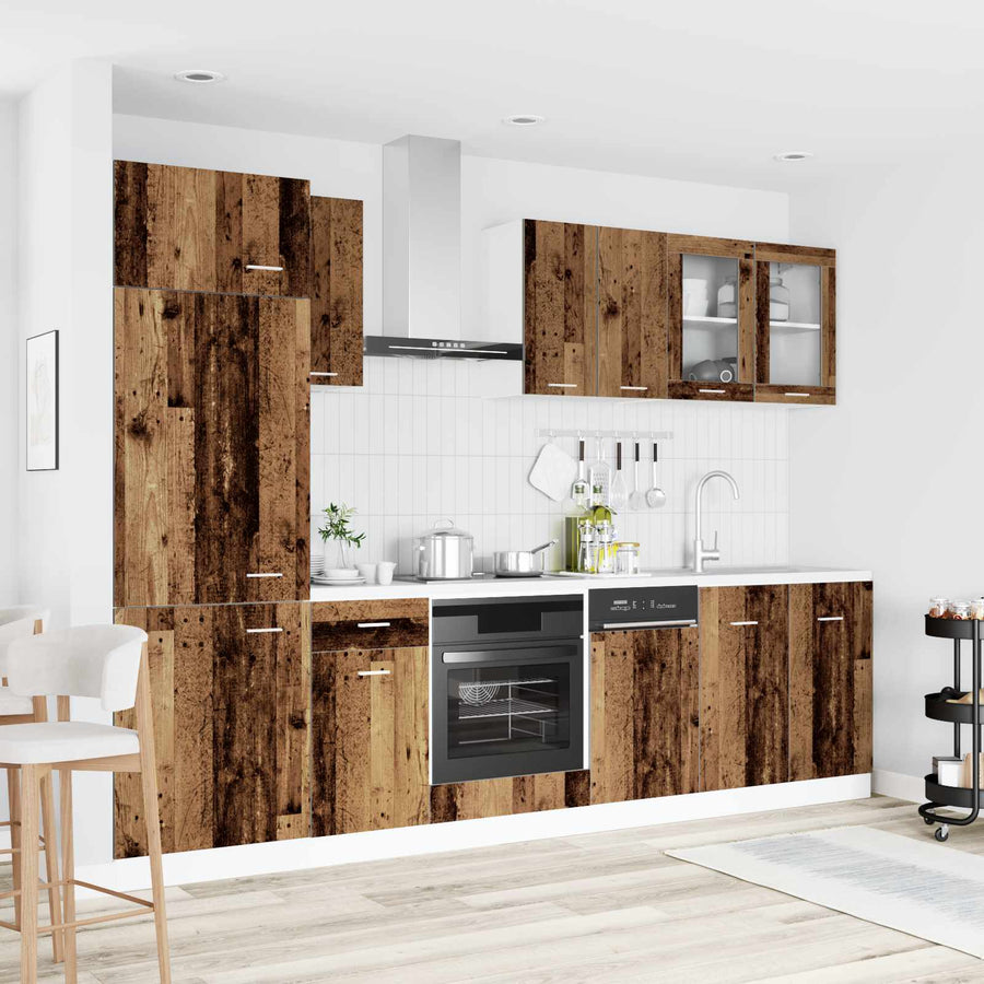Keuken Eenheid Lyon 8 pcs Oud hout Bewerkt hout