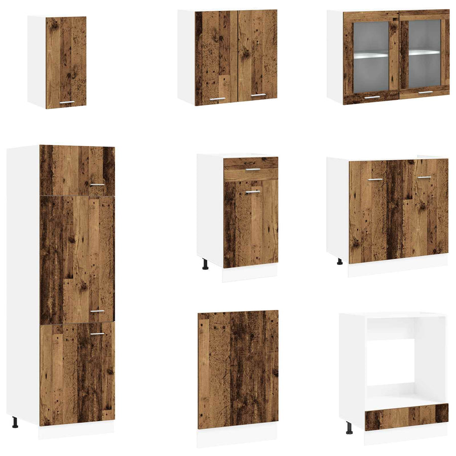 Keuken Eenheid Lyon 8 pcs Oud hout Bewerkt hout