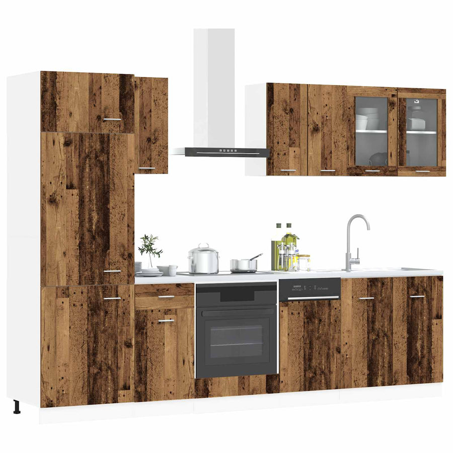 Keuken Eenheid Lyon 8 pcs Oud hout Bewerkt hout