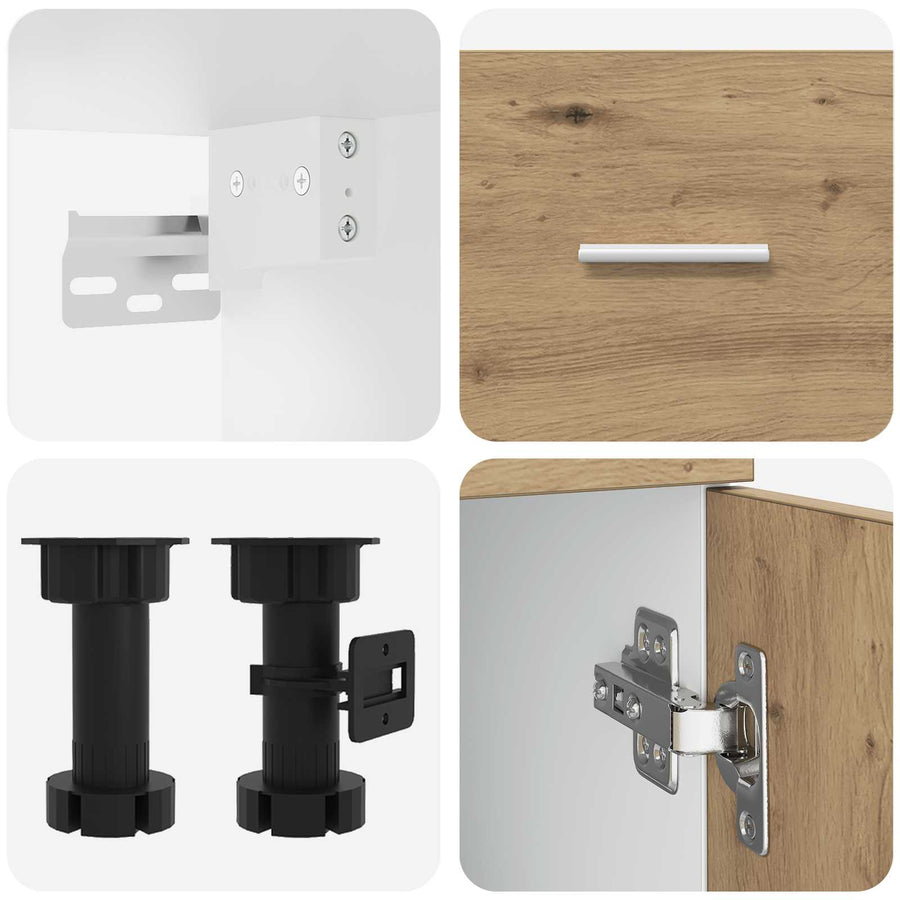Keuken Eenheid Lyon 8 pcs Artisanaal eiken Bewerkt hout