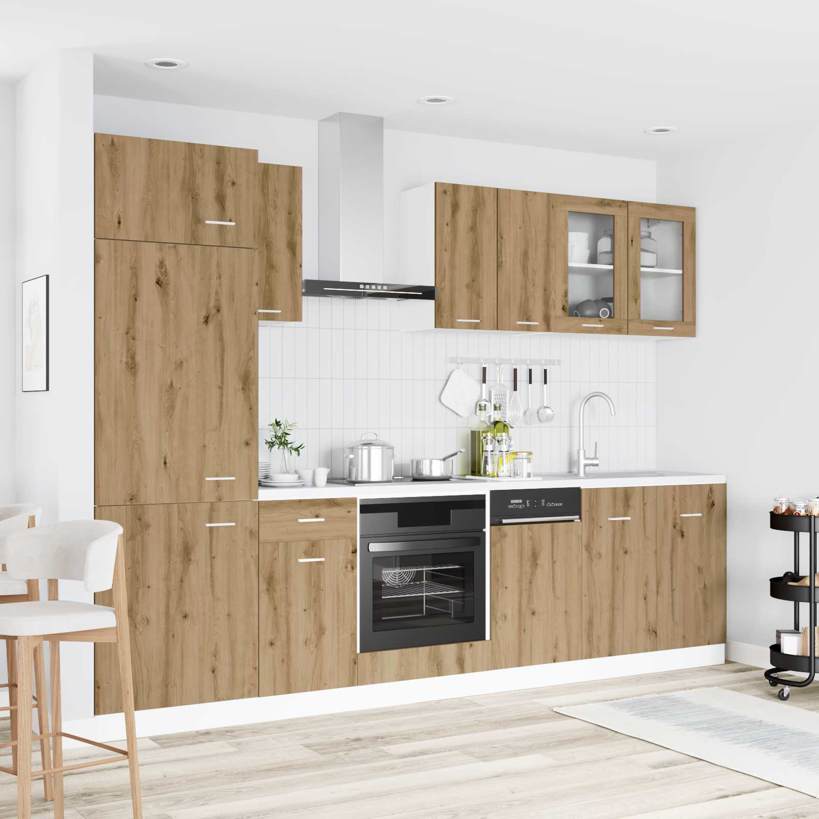 Keuken Eenheid Lyon 8 pcs Artisanaal eiken Bewerkt hout