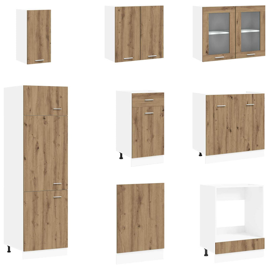 Keuken Eenheid Lyon 8 pcs Artisanaal eiken Bewerkt hout