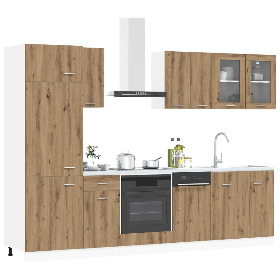 Keuken Eenheid Lyon 8 pcs Artisanaal eiken Bewerkt hout