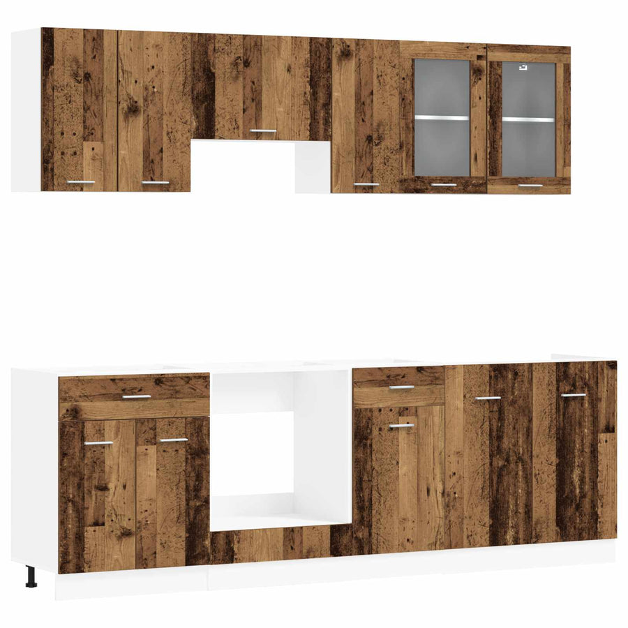 Keuken Eenheid Lyon 8 pcs Bewerkt hout