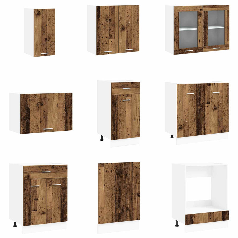 Keuken Eenheid Lyon 8 pcs Bewerkt hout